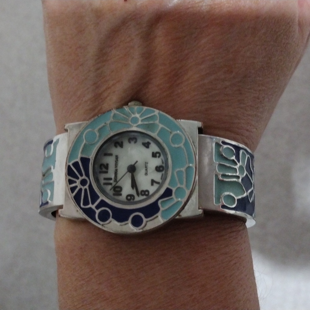Donna Vivian cuff style watch.
